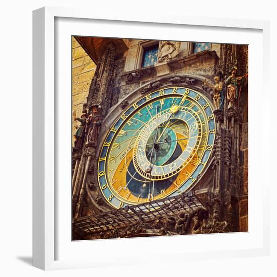 Prague Astronomical Clock . Instagram Filter Effect-scorpp-Framed Photographic Print