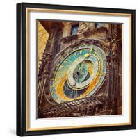 Prague Astronomical Clock . Instagram Filter Effect-scorpp-Framed Photographic Print
