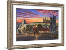 Prague at Dusk-Richard Harpum-Framed Art Print