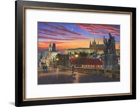 Prague at Dusk-Richard Harpum-Framed Art Print