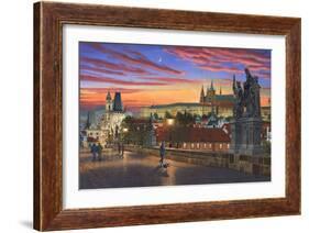 Prague at Dusk-Richard Harpum-Framed Art Print