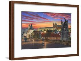 Prague at Dusk-Richard Harpum-Framed Art Print