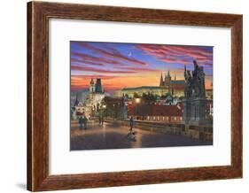 Prague at Dusk-Richard Harpum-Framed Art Print