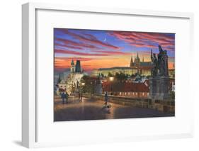Prague at Dusk-Richard Harpum-Framed Art Print