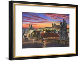 Prague at Dusk-Richard Harpum-Framed Art Print
