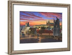 Prague at Dusk-Richard Harpum-Framed Art Print