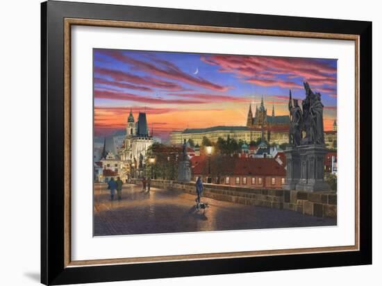 Prague at Dusk-Richard Harpum-Framed Art Print
