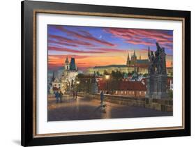 Prague at Dusk-Richard Harpum-Framed Art Print