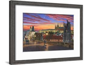 Prague at Dusk-Richard Harpum-Framed Art Print