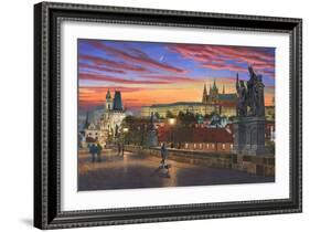 Prague at Dusk-Richard Harpum-Framed Art Print
