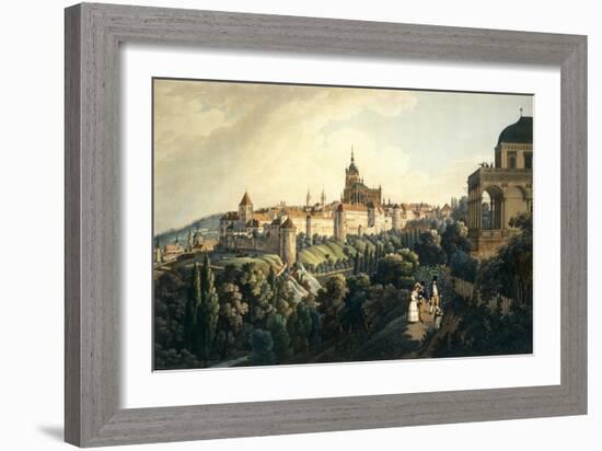 Prague Castle and the Royal Summerhouse, 1836-Vincenc Morstadt-Framed Giclee Print