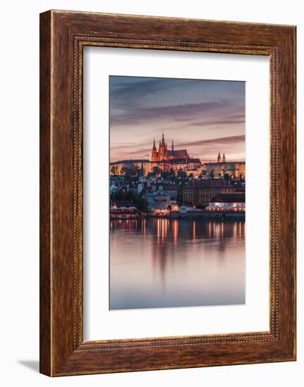 Prague Castle in sunset-Belinda Shi-Framed Photographic Print