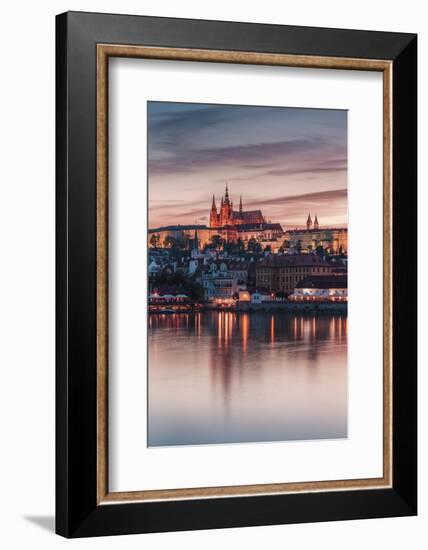 Prague Castle in sunset-Belinda Shi-Framed Photographic Print