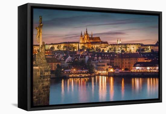 Prague Castle in sunset-Belinda Shi-Framed Premier Image Canvas