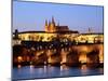 Prague Castle on the Skyline and the Charles Bridge over the River Vltava, UNESCO World Heritage Si-Hans Peter Merten-Mounted Photographic Print