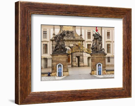 Prague, Czech Republic. The Matthias Gate at Prague Castle, with guards.-Tom Haseltine-Framed Photographic Print