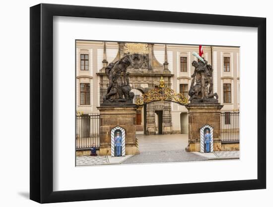 Prague, Czech Republic. The Matthias Gate at Prague Castle, with guards.-Tom Haseltine-Framed Photographic Print