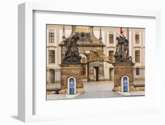 Prague, Czech Republic. The Matthias Gate at Prague Castle, with guards.-Tom Haseltine-Framed Photographic Print