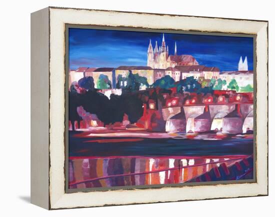 Prague - Hradschin with Charles Bridge-Markus Bleichner-Framed Stretched Canvas