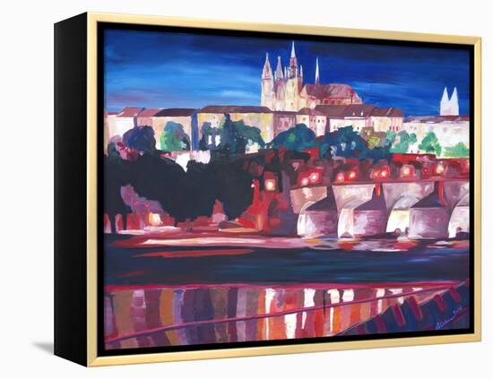 Prague - Hradschin with Charles Bridge-Markus Bleichner-Framed Stretched Canvas