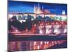 Prague - Hradschin with Charles Bridge-Markus Bleichner-Mounted Art Print