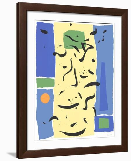 Prague II (Blue)-Fareh-Framed Serigraph