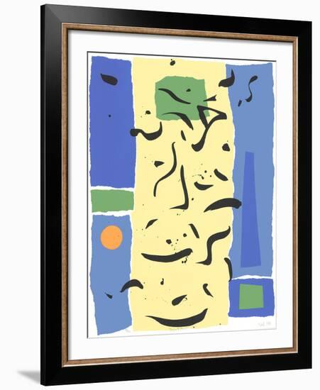 Prague II (Blue)-Fareh-Framed Serigraph