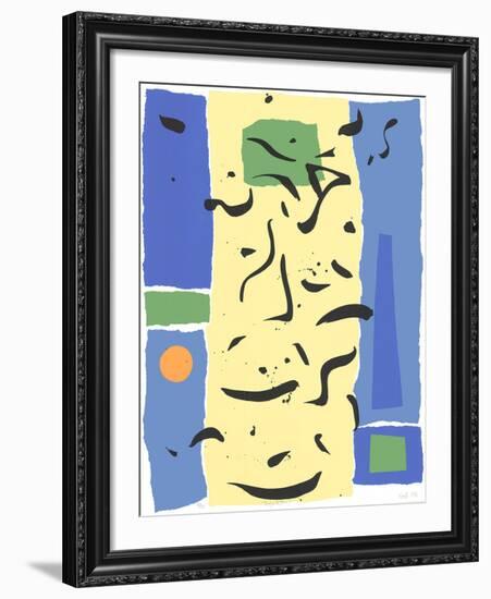 Prague II (Blue)-Fareh-Framed Serigraph