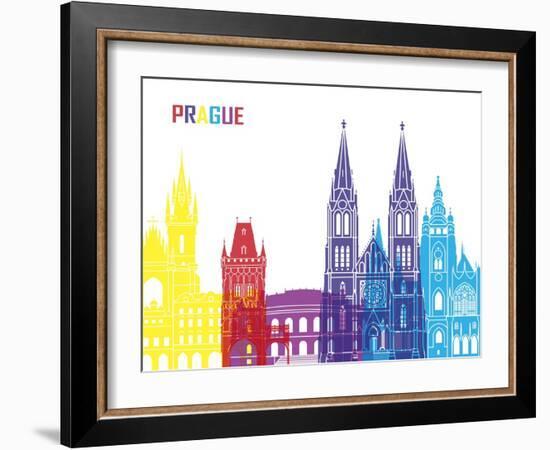 Prague Skyline Pop-paulrommer-Framed Art Print