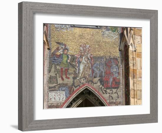 Prague. St. Vitus Cathedral. the Golden Gate. Mosaic of the Last Judgement (1372)-Nicoletto Semitecolo-Framed Photographic Print
