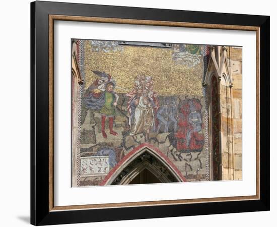 Prague. St. Vitus Cathedral. the Golden Gate. Mosaic of the Last Judgement (1372)-Nicoletto Semitecolo-Framed Photographic Print