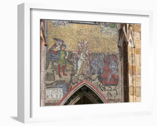 Prague. St. Vitus Cathedral. the Golden Gate. Mosaic of the Last Judgement (1372)-Nicoletto Semitecolo-Framed Photographic Print