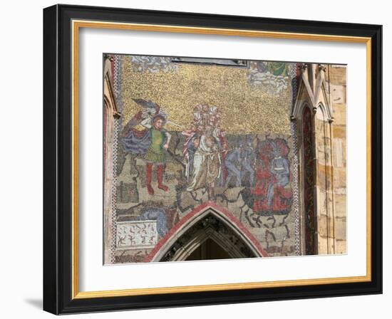 Prague. St. Vitus Cathedral. the Golden Gate. Mosaic of the Last Judgement (1372)-Nicoletto Semitecolo-Framed Photographic Print