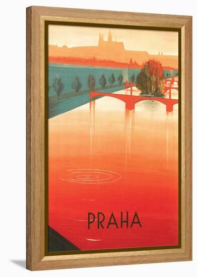 Prague Travel Poster-null-Framed Stretched Canvas