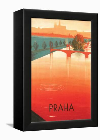 Prague Travel Poster-null-Framed Stretched Canvas