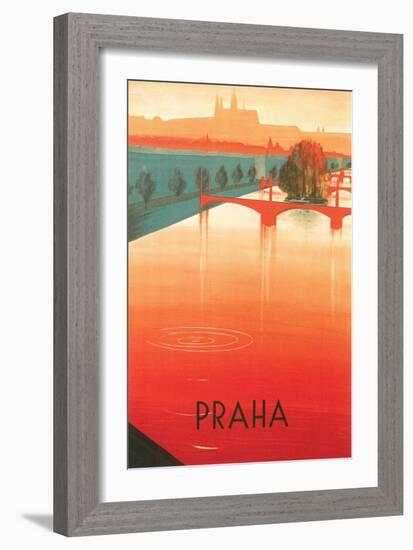 Prague Travel Poster-null-Framed Art Print