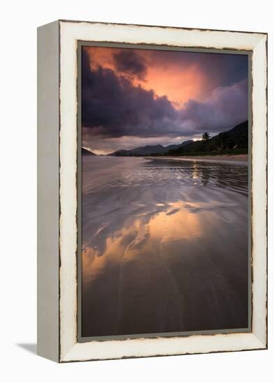 Praia De Lagoinha Beach During Sunset in Ubatuba, Sao Paulo State, Brazil-Alex Saberi-Framed Premier Image Canvas