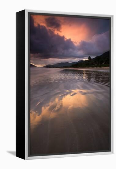 Praia De Lagoinha Beach During Sunset in Ubatuba, Sao Paulo State, Brazil-Alex Saberi-Framed Premier Image Canvas