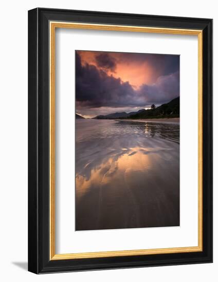 Praia De Lagoinha Beach During Sunset in Ubatuba, Sao Paulo State, Brazil-Alex Saberi-Framed Photographic Print