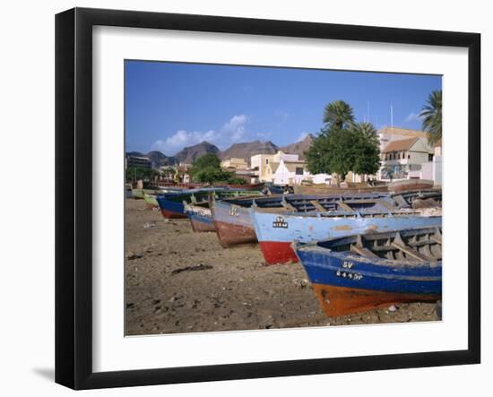 Praia Do Bote in the Town of Mindelo, on Sao Vicente Island, Cape Verde Islands, Atlantic-Renner Geoff-Framed Photographic Print