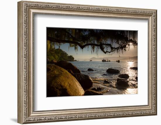 Praia Picinguaba in Ubatuba, Sao Paulo State, Brazil, at Sunset-Alex Saberi-Framed Photographic Print