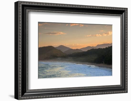 Praia Vermelha Do Centro Surfer Beach and Serra Do Mar State Park in Ubatuba, Brazil-Alex Saberi-Framed Photographic Print