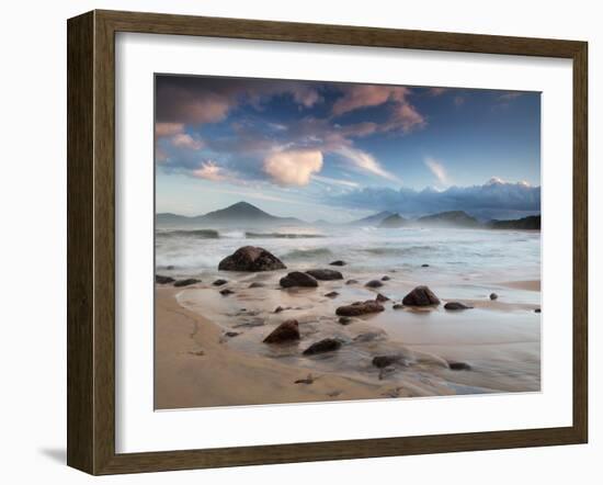 Prainha Do Alto in Ubatuba, Sao Paulo State, Brazil at Sunset-Alex Saberi-Framed Photographic Print