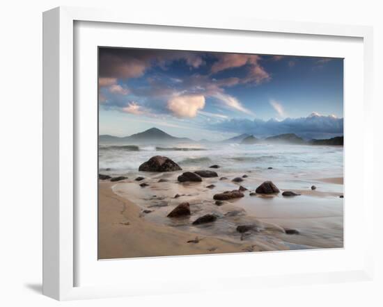 Prainha Do Alto in Ubatuba, Sao Paulo State, Brazil at Sunset-Alex Saberi-Framed Photographic Print