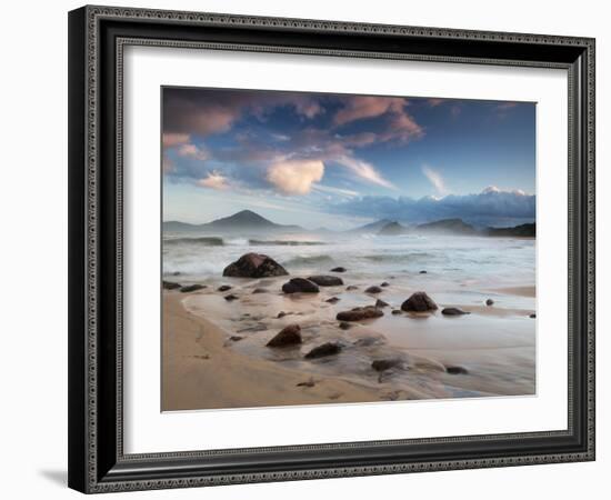 Prainha Do Alto in Ubatuba, Sao Paulo State, Brazil at Sunset-Alex Saberi-Framed Photographic Print