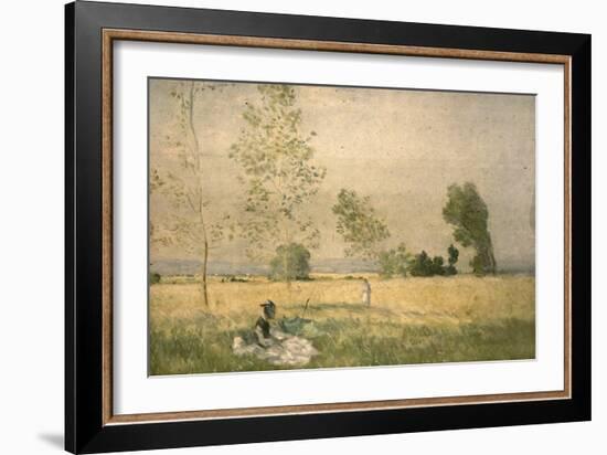 Prairie à Bezons-Claude Monet-Framed Giclee Print