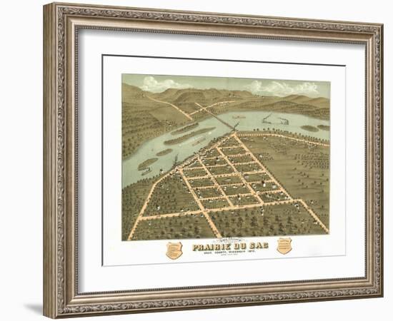 Prairie du Sac, Wisconsin - Panoramic Map-Lantern Press-Framed Art Print