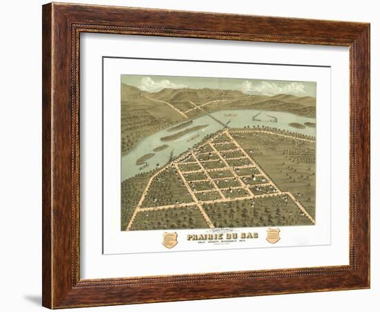 Prairie du Sac, Wisconsin - Panoramic Map-Lantern Press-Framed Art Print