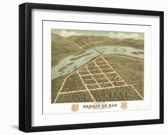 Prairie du Sac, Wisconsin - Panoramic Map-Lantern Press-Framed Art Print