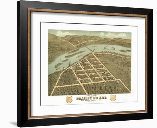 Prairie du Sac, Wisconsin - Panoramic Map-Lantern Press-Framed Art Print